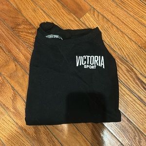 Victorias Secret Black Sport Crop Sweatshirt Size M NWOT